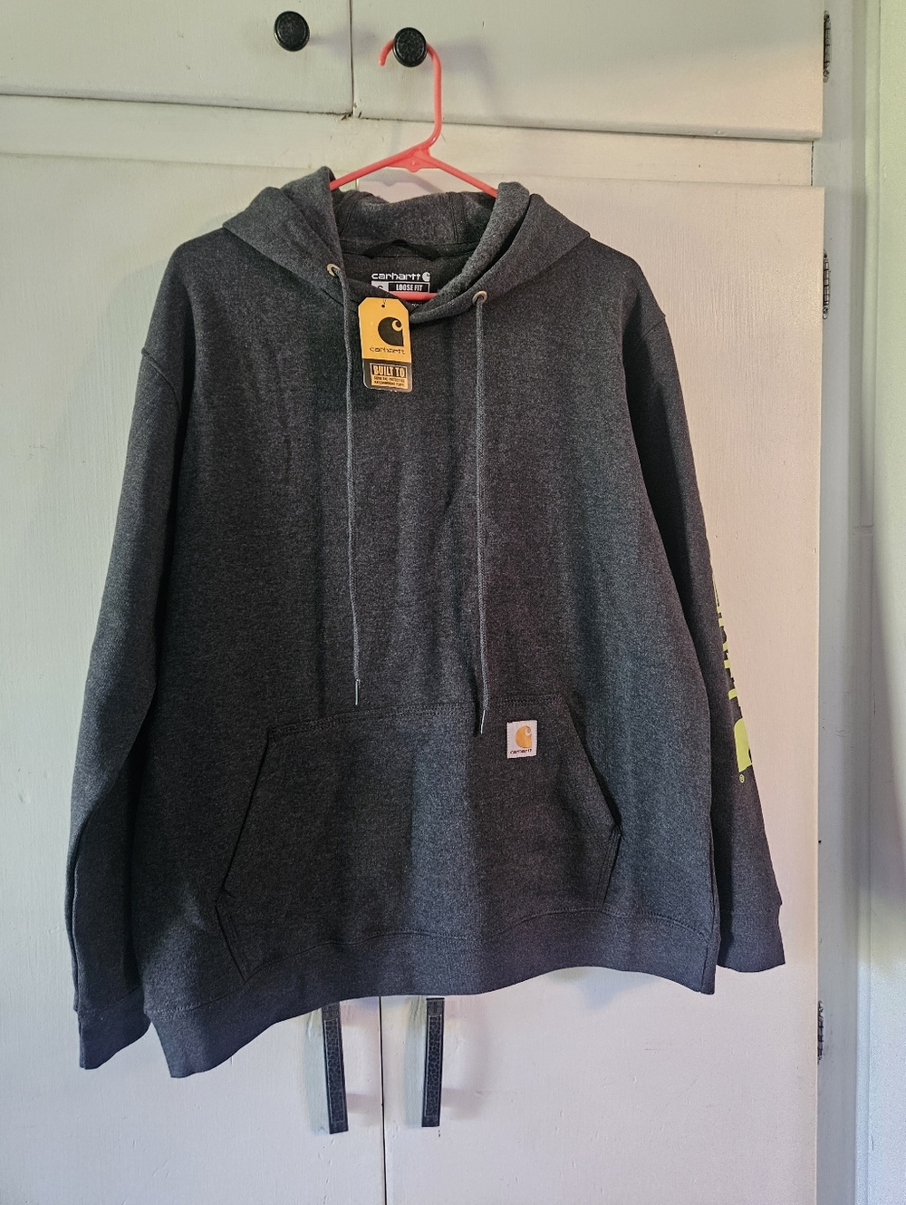Carhartt Men's Charcoal Gray Crewneck Hoodie